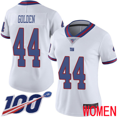Women New York Giants #44 Markus Golden Limited White Rush Vapor Untouchable 100th Season Football NFL Jersey->new york giants->NFL Jersey